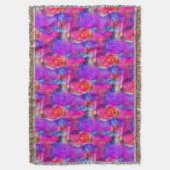 Kunstroze, blauwe, rode textuurachtergrond deken (Voorkant Verticaal)