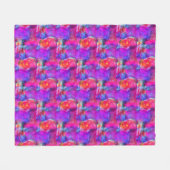 Kunstroze, blauwe, rode textuurachtergrond fleece deken (Voorkant (Horizontaal))