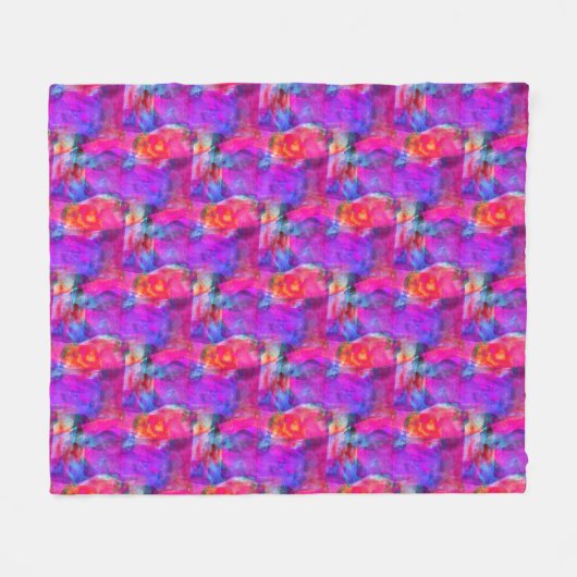 Kunstroze, blauwe, rode textuurachtergrond fleece deken (Voorkant (Horizontaal))