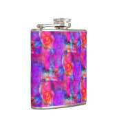 Kunstroze, blauwe, rode textuurachtergrond heupfles (Rechts)