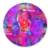 Kunstroze, blauwe, rode textuurachtergrond keramische knop (Voorkant)