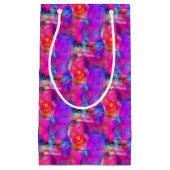 Kunstroze, blauwe, rode textuurachtergrond klein cadeauzakje (Voorkant)