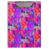 Kunstroze, blauwe, rode textuurachtergrond klembord (Voorkant)