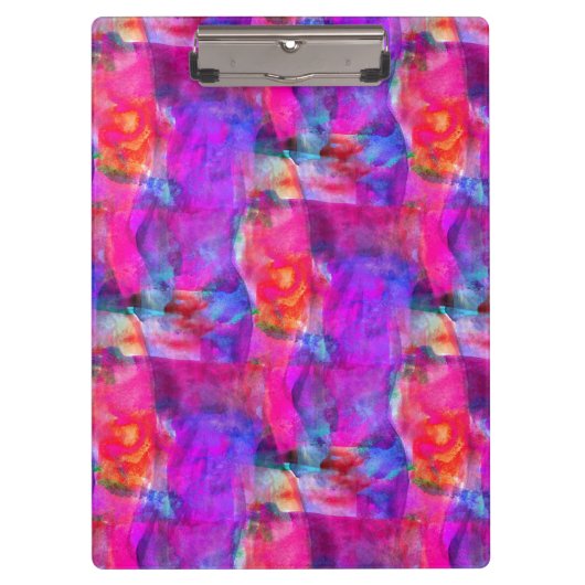 Kunstroze, blauwe, rode textuurachtergrond klembord (Voorkant)