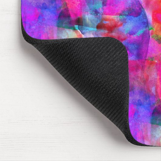 Kunstroze, blauwe, rode textuurachtergrond muismat (Hoek)