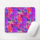 Kunstroze, blauwe, rode textuurachtergrond muismat (Met muis)