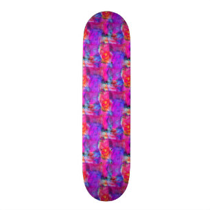 Kunstroze, blauwe, rode textuurachtergrond persoonlijk skateboard