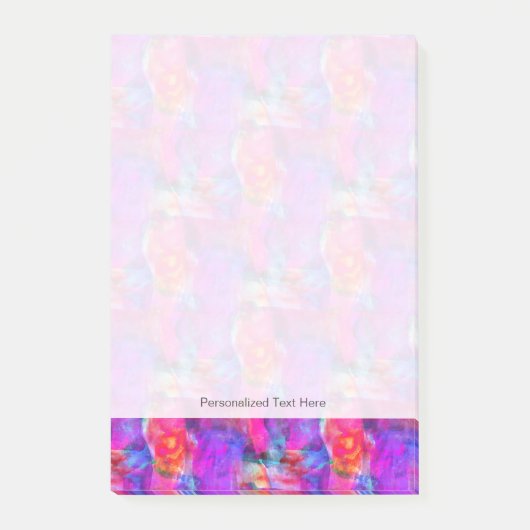 Kunstroze, blauwe, rode textuurachtergrond post-it® notes (Voorkant)