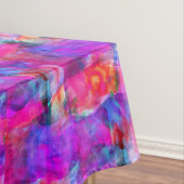 Kunstroze, blauwe, rode textuurachtergrond tafelkleed (Voorbeeld)