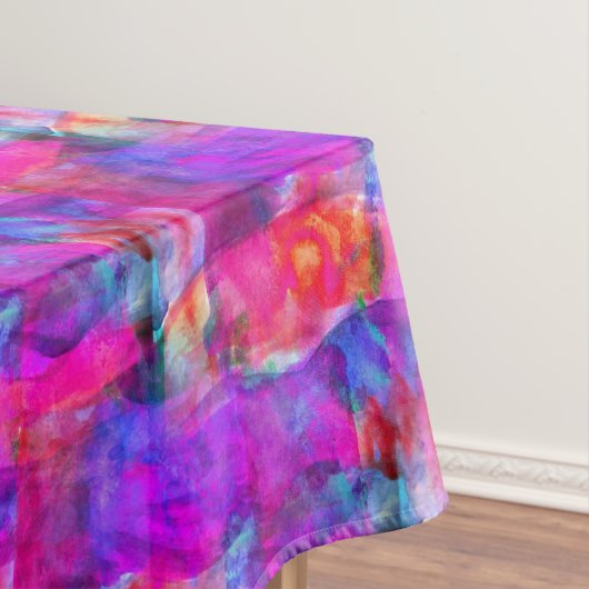 Kunstroze, blauwe, rode textuurachtergrond tafelkleed (Voorbeeld)