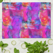 Kunstroze, blauwe, rode textuurachtergrond theedoek (Gevouwen)