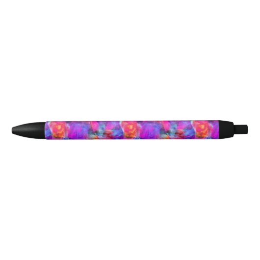Kunstroze, blauwe, rode textuurachtergrond zwarte inkt pen (Voorkant)