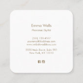 Kunstroze Waterverf Flamingo Square Square Vierkante Visitekaartje (Achterkant)