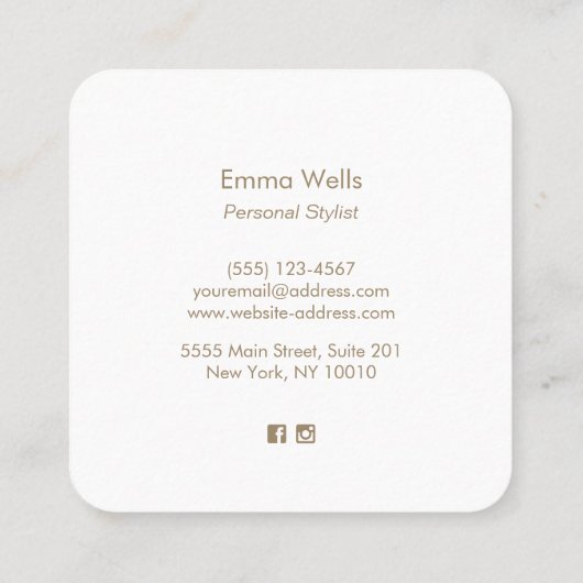 Kunstroze Waterverf Flamingo Square Square Vierkante Visitekaartje (Achterkant)