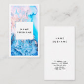 Kunstroze Waterverf Verticaal Visitekaartje (Voorkant / Achterkant)