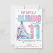 Kunstschaatsen 11e verjaardag Party uitnodiging (Voorkant)