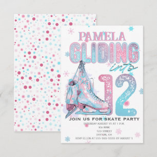 Kunstschaatsen 12e verjaardag Party uitnodiging