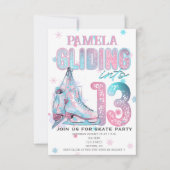 Kunstschaatsen 13e verjaardag Party uitnodiging (Voorkant)