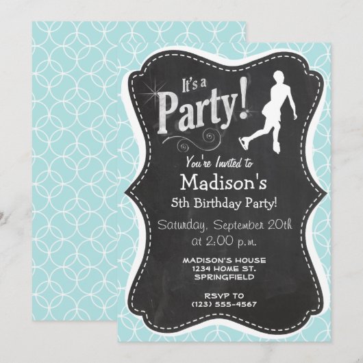 Kunstschaatsen; Baby Blue Circles Kaart (Voorkant / Achterkant)