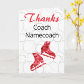 Kunstschaatsen coach dank je kaart - rode sterren (Gele Bloem)