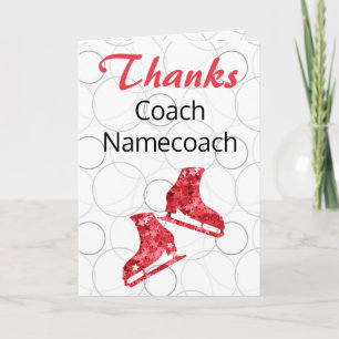 Kunstschaatsen coach dank je kaart - rode sterren