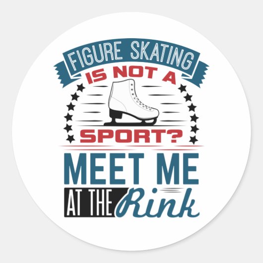 Kunstschaatsen Geen Sport Ontmoet me op de Rink Ronde Sticker (Voorkant)