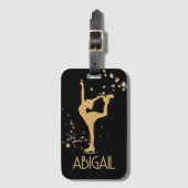 "Kunstschaatsen" gepersonaliseerd Bagagelabel (Voorkant (verticaal))