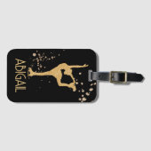 "Kunstschaatsen" gepersonaliseerd Bagagelabel (Voorkant (horizontaal))