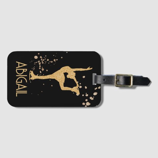 "Kunstschaatsen" gepersonaliseerd Bagagelabel (Voorkant (horizontaal))