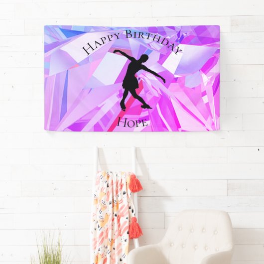 Kunstschaatsen Happy Birthday Banner (Insitu)