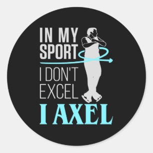 Kunstschaatsen in mijn sport i Axel Mannen Boys Ronde Sticker