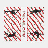 Kunstschaatsen Kerst Sprinkle Rood Wit Fleece Deken (Voorkant (Horizontaal))