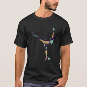 Kunstschaatsen Meisjes en vrouwen schaatsen op het T-shirt