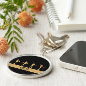 "Kunstschaatsen" meisjes goud Sleutelhanger (Zijkant)