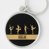 "Kunstschaatsen" meisjes goud Sleutelhanger (Voorkant)