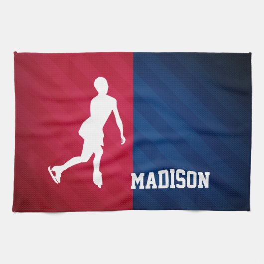 Kunstschaatsen; rood, wit en blauw theedoek (Horizontaal)