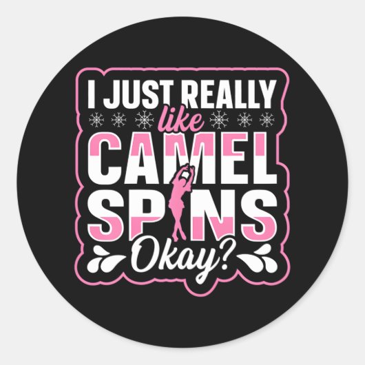 Kunstschaatsen schaats Quote voor een Figuur Ronde Sticker (Voorkant)