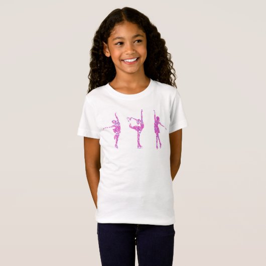 "Kunstschaatsen" T-shirt voor meisjes (Voorkant volledig)