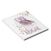 "Kunstschaatsen" zacht roze Notitieblok (Schuin)