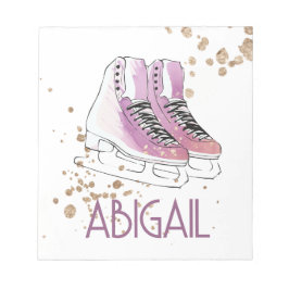"Kunstschaatsen" zacht roze Notitieblok