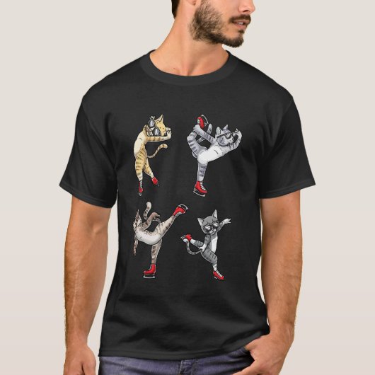Kunstschaatsende Kat T-shirt (Voorkant)