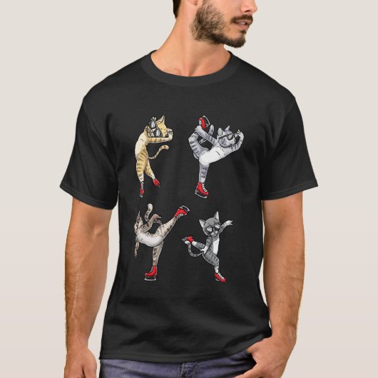 Kunstschaatsende kat t-shirt (Voorkant)