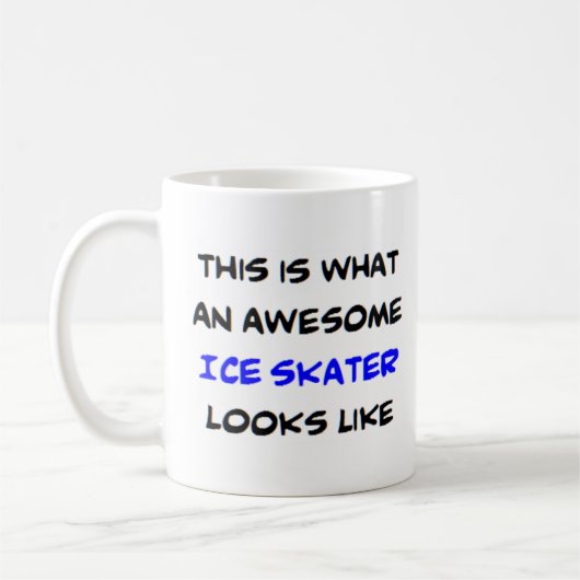 kunstschaatser, geweldig koffiemok (Links)