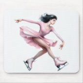 Kunstschaatser met roze Schaatsen Muismat (Voorkant)