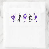 Kunstschaatsers - Paarse & Zwart Rechthoekige Sticker (Tas)