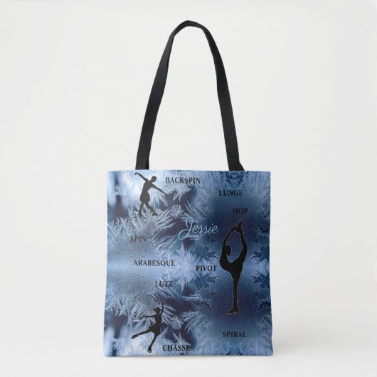 Kunstschaatstypografie Frozen Canvas tas (Voorkant)