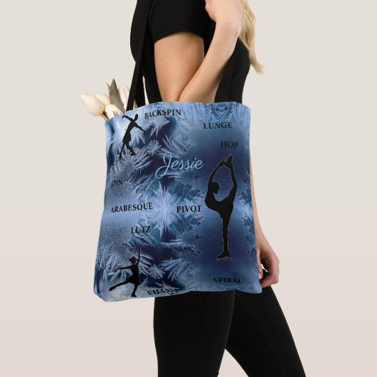 Kunstschaatstypografie Frozen Canvas tas (Dichtbij)