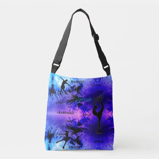 Kunstschaattypografie Frozen Crossbody Tas (Voorkant)