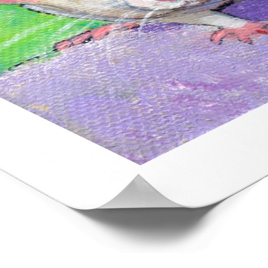Kunstschatje leuk om vriendelijke witte ratten te  poster (Hoek)