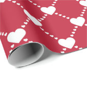 Kunstschattige cadeau van liefde wit op rood cadeaupapier (Rol Hoek)
